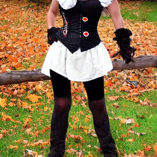 Image similar to a buxom pirate wench wearing a short skirt, halloween, cosplay, beautiful gazing eyes