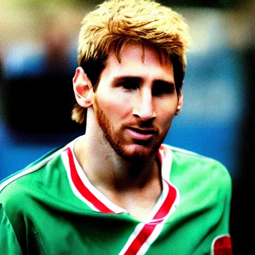 Prompt: a photograph still of Messi starring in a 1990s sitcom, 15mm