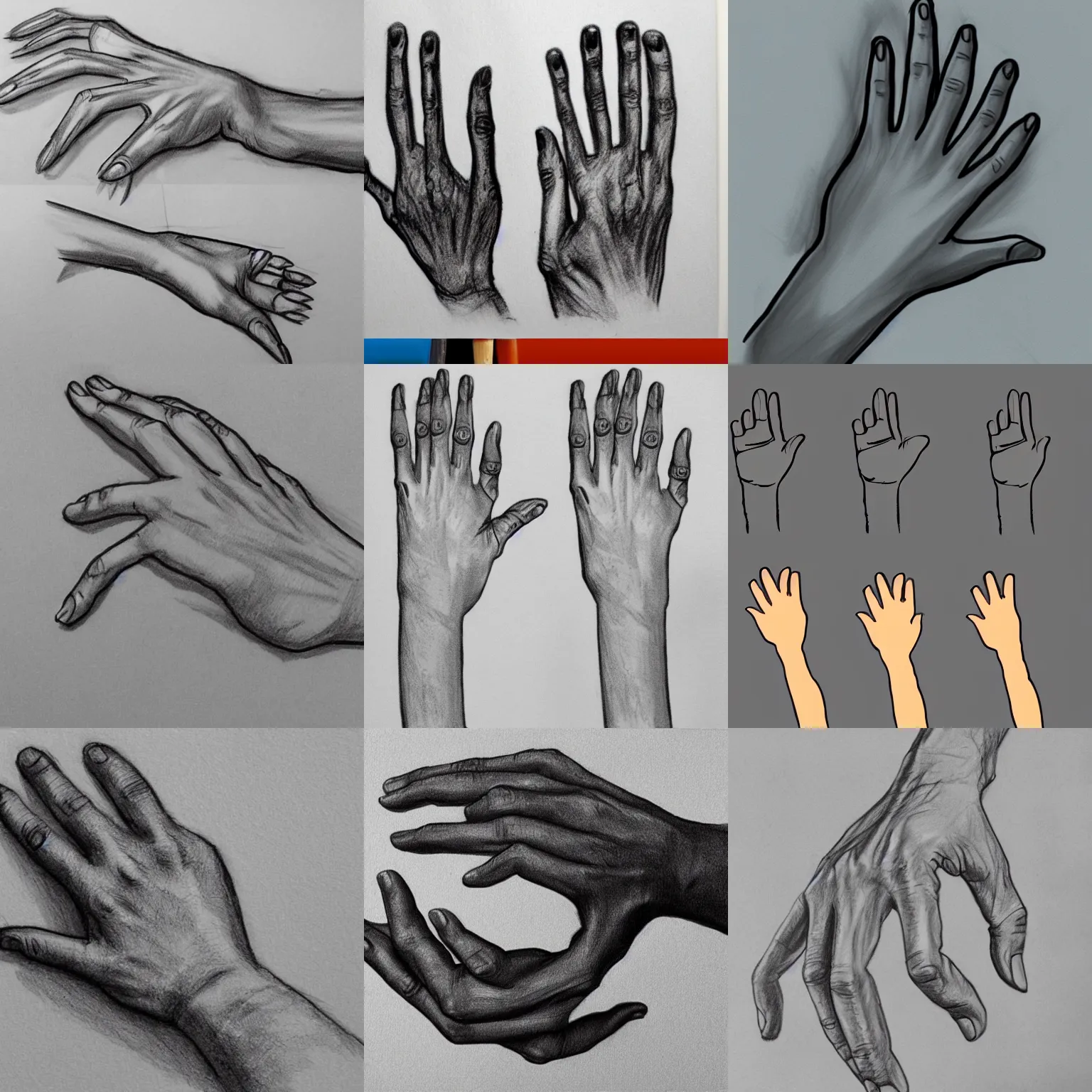 Prompt: how to draw hands tutorial,