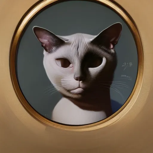 Prompt: portrait of a siamese cat in an astronaut suit, detailed painting, rim light, by sorayama hajime and greg rutkowski