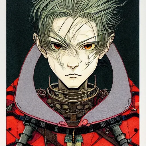 Image similar to prompt : portrait of knight painted in miyazaki color style drawn by katsuhiro otomo and takato yamamoto, inspired by fables, china doll face, smooth face feature, intricate oil painting, high detail, sharp high detail, manga and anime 2 0 0 0