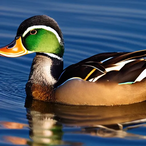Prompt: a award winning photo of a male mallard duck.