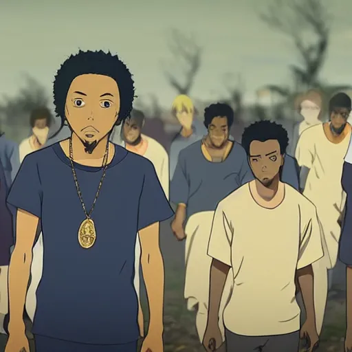 Prompt: anime still of kendrick lamar