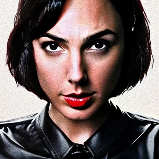 Image similar to gal gadot in pulp fiction movie poster