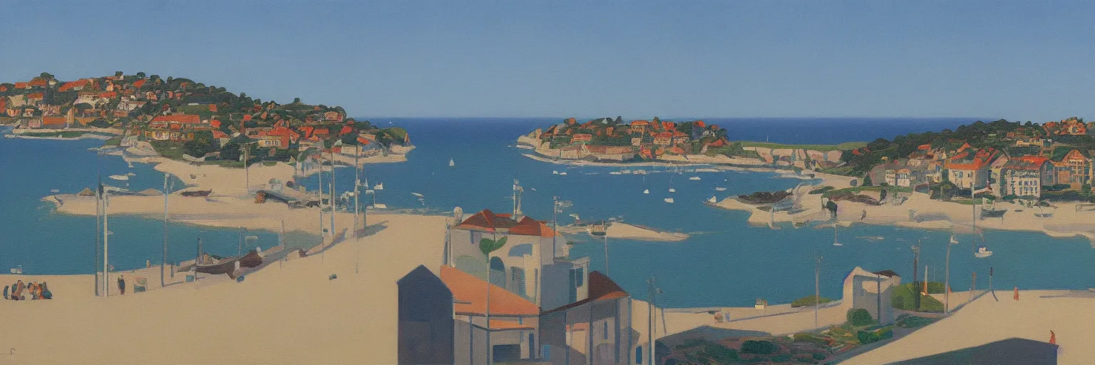 Image similar to Carmel-by-the-Sea cityscape oil painting magritte