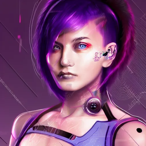 Prompt: cyberpunk young lady