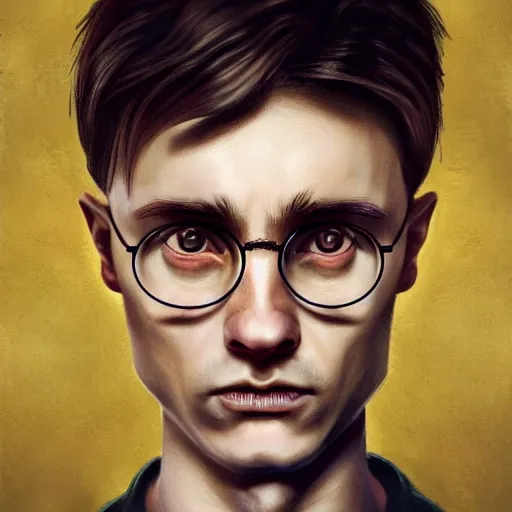 Image similar to centered detailed portrait which looks like from Harry Potter by Tom Richmond, realistic character concept, identical eyes, gazing eyes, beautiful eyes medium shot, elegant pose, fantasy, illustration, slender symmetrical face and body, cinematic lighting, hyperdetailed, 8k resolution, high resolution, single face, insanely detailed and intricate, beautiful, elegant, golden ratio, dark fractal background, vfx, postprocessing, alluring, crystal blue eyes.