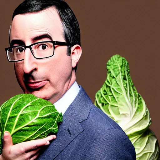 Image similar to john oliver and the cabbage are getting married