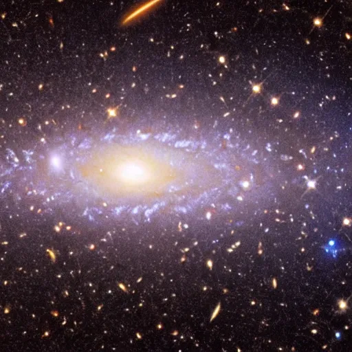 Image similar to an organism composed of galaxies seen under a telescope