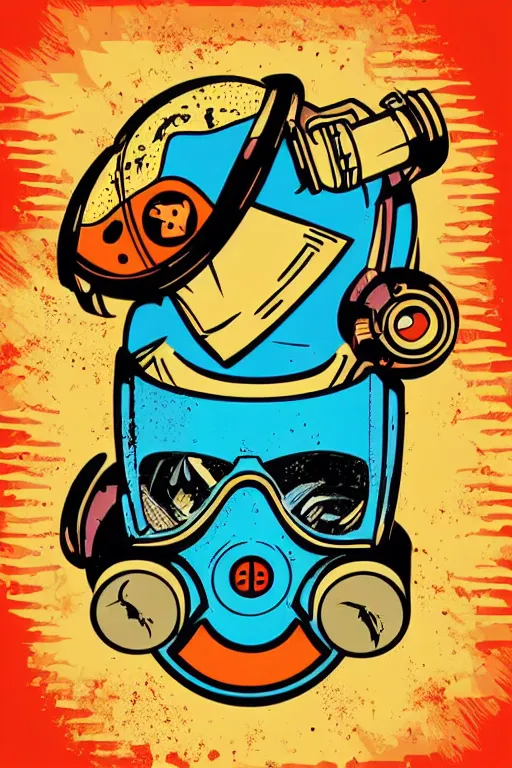 Image similar to fallout 7 6 retro futurist illustration art by butcher billy, sticker, colorful, illustration, highly detailed, simple, smooth and clean vector curves, no jagged lines, vector art, smooth andy warhol style