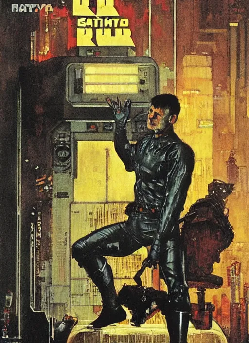 Image similar to the roy batty scene in blade runner, by norman rockwell and jason fabok and tom lovell and frank schoonover and dean cornwell and jack kirby