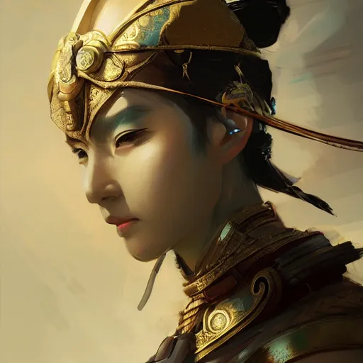 Image similar to ancient dynasty princess, dynasty warriors, cute face, 8 k beautiful, elegant, grafity, c 4 d, digital painting, smooth, concept art, in style of yoji shinkawa, pan ren wei, col price, atey ghailan, by greg rutkowski, aesthetic