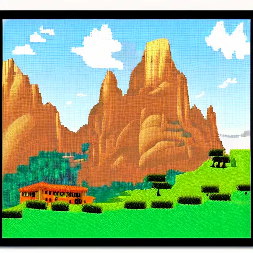 Prompt: italian dolomites pixel art