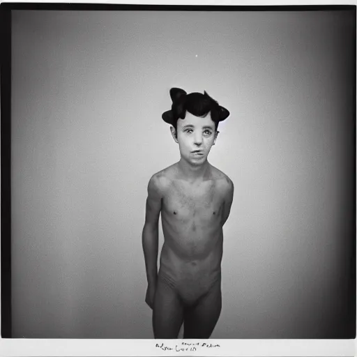 Image similar to photo of Carl 'Alfalfa' Switzer by Diane Arbus, black and white, high contrast, Rolleiflex, 55mm f/4 lens