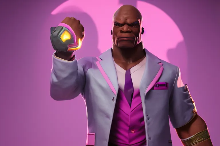 Image similar to doomfist, pink blazer, overwatch game, digital art, high detailed, unreal engine, artstation, 3 d render