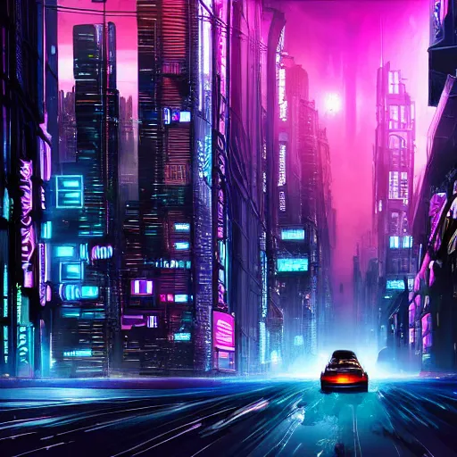 Image similar to an overpopulated, busy, dark cyberpunk metropolis with flying cars, fuchsia and blue, hundreds of people humans in the streets packed like sardines, smog, tv screens, the fifth element inspired digital art
