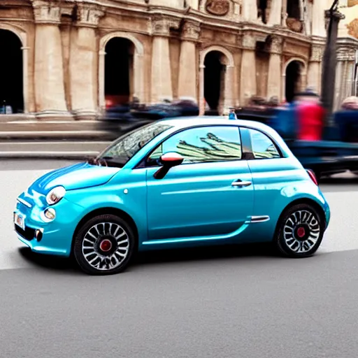 Image similar to fiat 5 0 0 supercar in rome