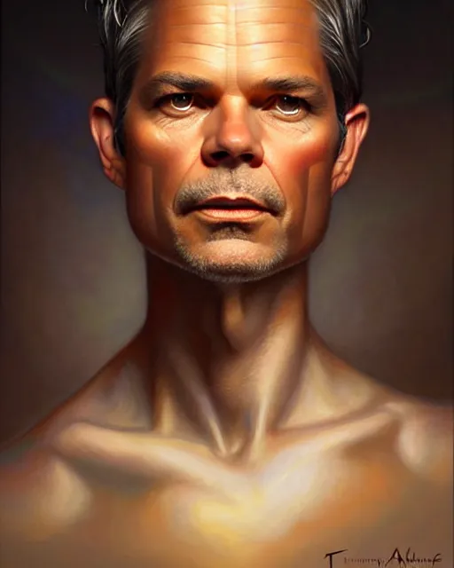 Prompt: detailed portrait of timothy olyphant olive! with pimento! by tomasz alen kopera and peter mohrbacher and johanna martine! and margaret keane! elegant alluring luminescent