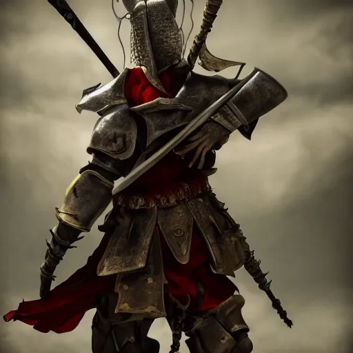 Image similar to jester warrior, dramatic lighting, cinematic, 4k