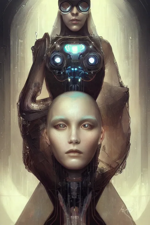Prompt: a beautiful portrait of a cyberpunk female, detailed, realistic eyes, symmetry body features proportions, bioluminescence, award winning, by Tom Bagshaw
