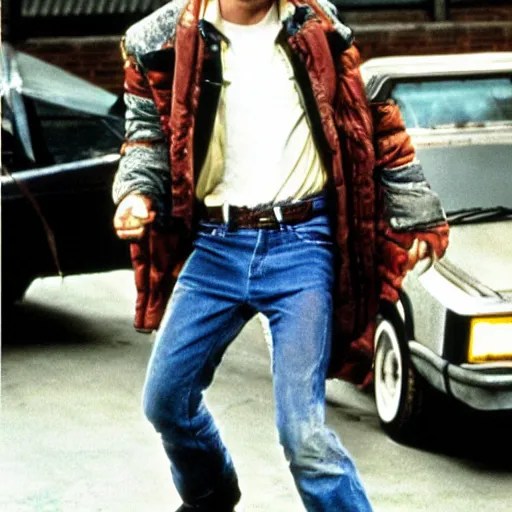 Prompt: daniel radcliffe as marty mcfly in back to the future