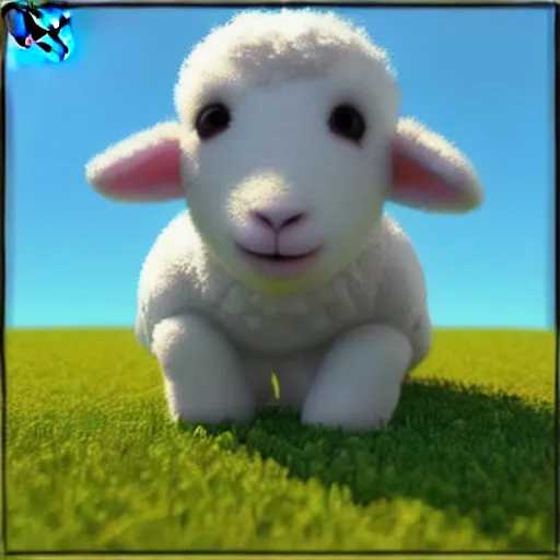 Prompt: baby lamb in a green field, pixar, 3 d model,