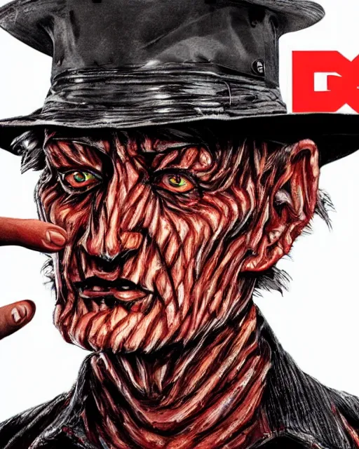 Prompt: portrait of Freddy Krueger for the cover of GQ, dslr photograph