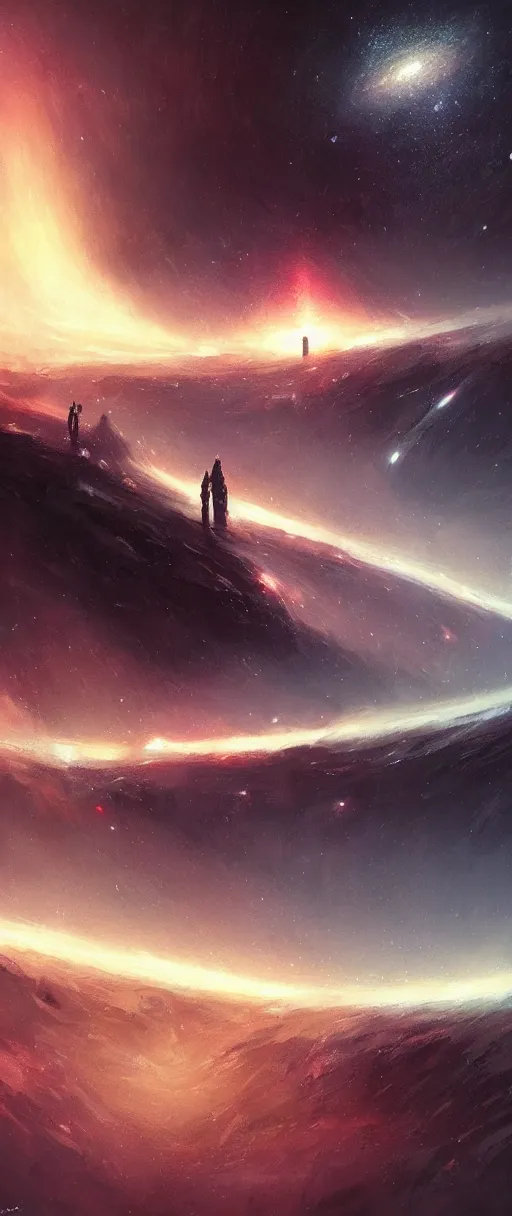 Image similar to A painting of a Galaxy trending on artstation in the style of Greg Rutkowski