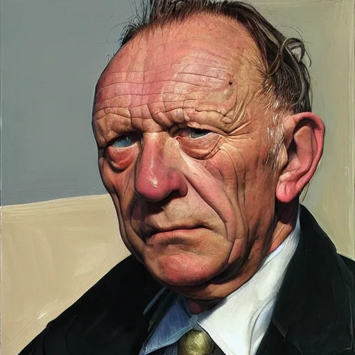 Image similar to high quality high detail painting by lucian freud, hd, portrait of antony hopkins
