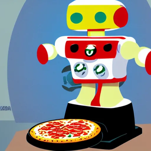 Prompt: pizza robot