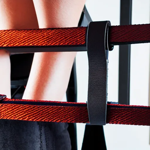 Image similar to prusa belt 3 d printer, high - end fashion photoshoot