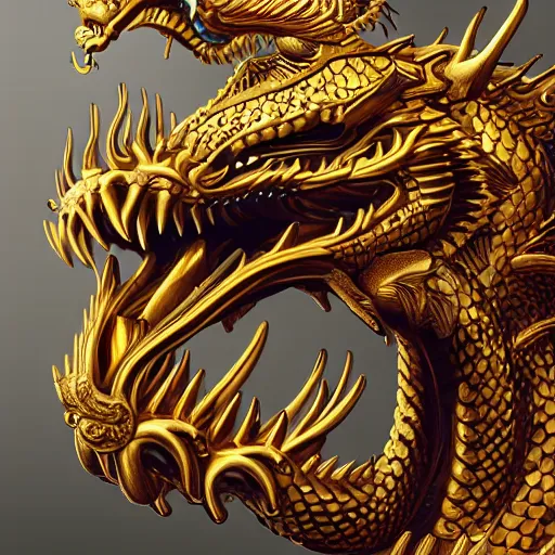 Image similar to a majestic golden dragon, hd, 4k, trending on artstation, award winning, 8k, 4k, 4k, 4k, very very very detailed, high quality steampunk art