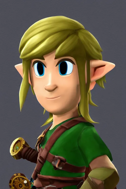 Image similar to an in game portrait of link, mii art style.