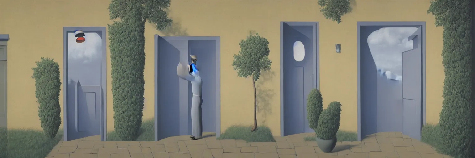 Image similar to door painting magritte