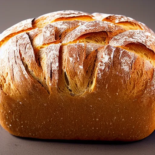 Prompt: a loaf of bread made of clear glass