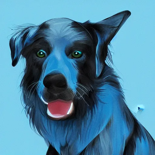 Image similar to blue dog, stock photo, digital art, smoth illustration, artstation