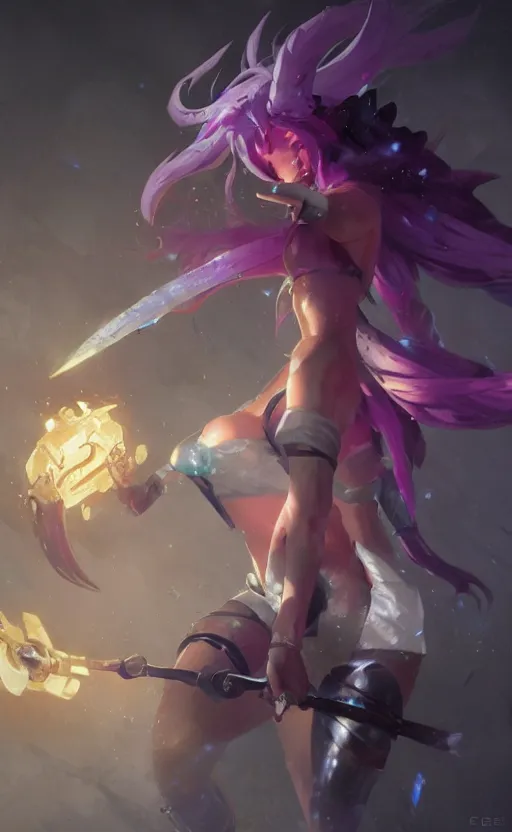 Prompt: jinx, league of legends, arcane, by fortiche, by greg rutkowski, esuthio, craig mullins