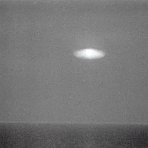 Prompt: grainy image of polygonal ufo reflected in still water as raf harrier jet flies overhead in distance, black and white, photography, 1 9 8 0 s chemical film