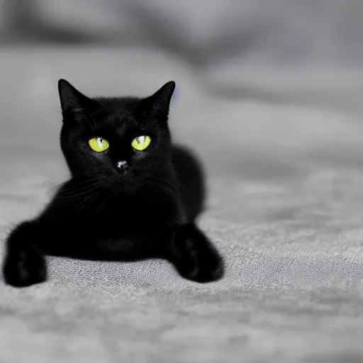 Prompt: black cat is floating in space, photo 4k