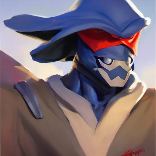 Image similar to greg manchess portrait painting of orko as overwatch character, medium shot, asymmetrical, profile picture, organic painting, sunny day, matte painting, bold shapes, hard edges, street art, trending on artstation, by huang guangjian and gil elvgren and sachin teng