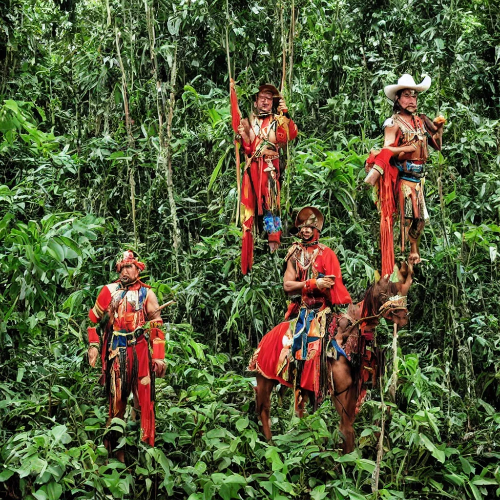 Image similar to conquistador in amazonia by martin parr