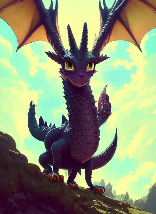 Prompt: Highly detailed portrait of Spyro the dragon, Stephen Bliss, unreal engine, fantasy art by Greg Rutkowski, Loish, Rhads, ferdinand knab, Makoto Shinkai and Lois van baarle, ilya kuvshinov, rossdraws, Tom Bagshaw, alphonse mucha, global illumination, radiant light, detailed and intricate environment