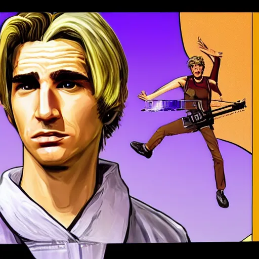 Image similar to XQC as a GTA character in a loading screen