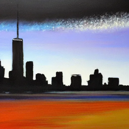 Image similar to september 1 1 painted by bob ross