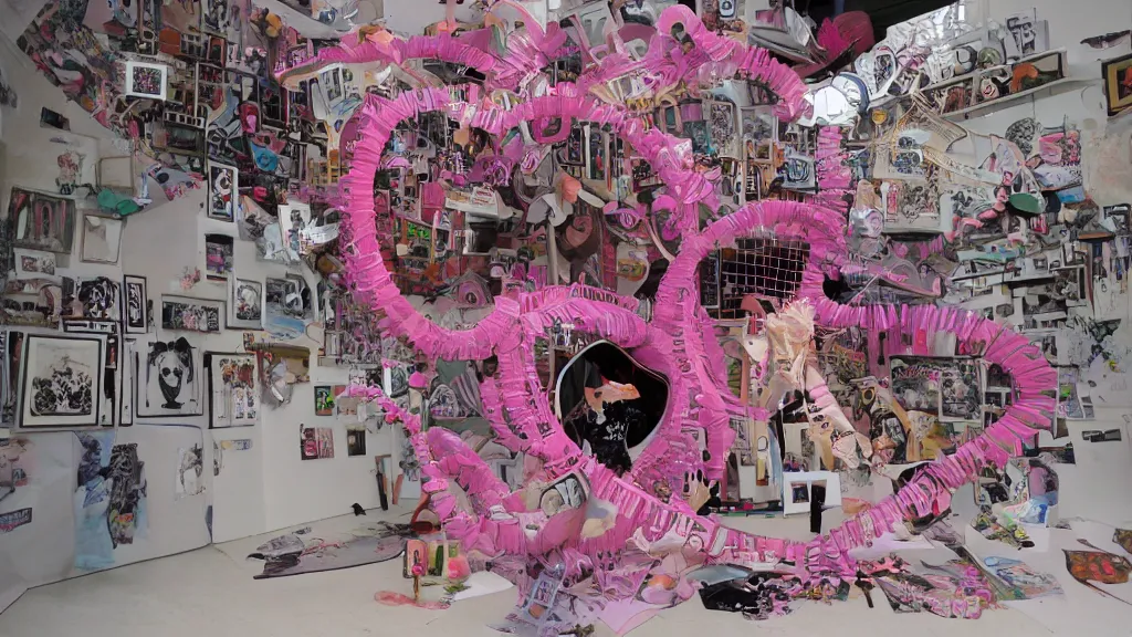 Image similar to dollpunk spiraled dame art installation, iso 2 0 0