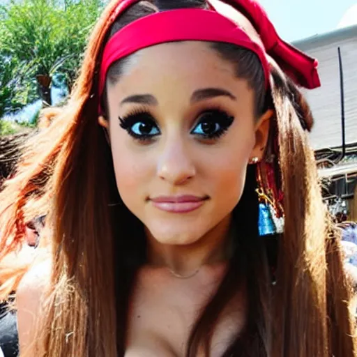 Image similar to ariana grande as a pirate on a hot day