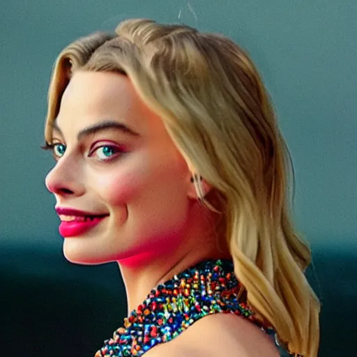 Image similar to margot robbie, 8 bit color