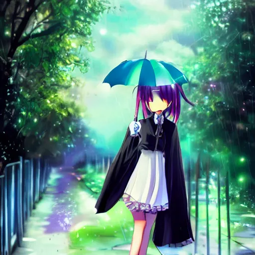 Image similar to Anime girl with magical umbrella mobile wallpaper