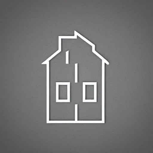 Image similar to logo of a house and a building, minimalistic, vectorized logo style