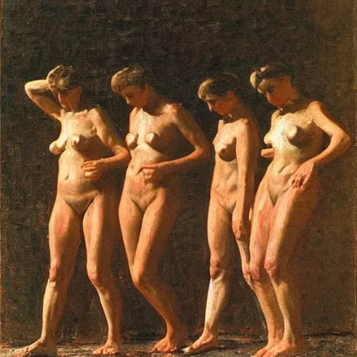 Image similar to the female mob, by thomas eakins